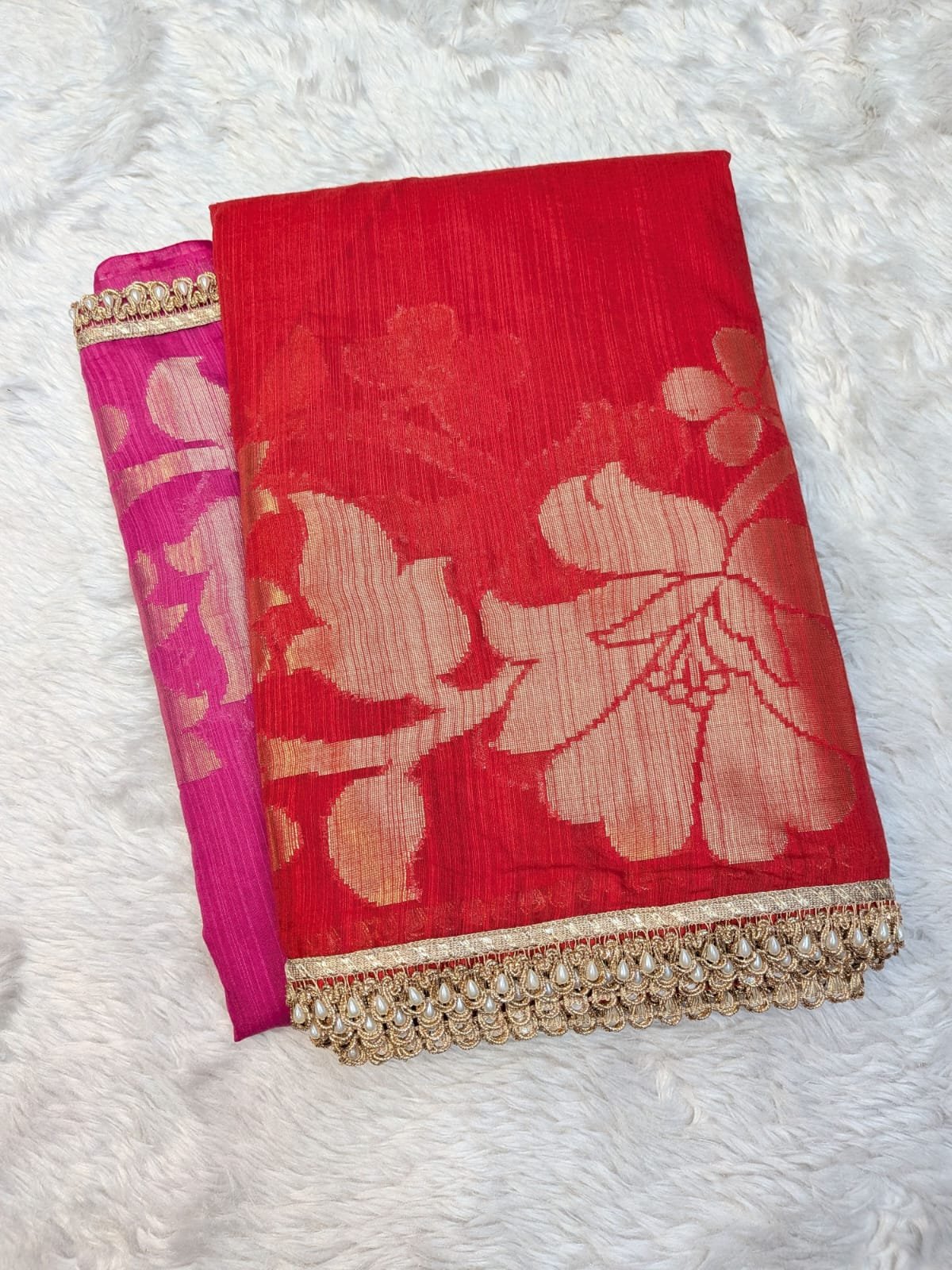 Cotton Salab 2D with Lace Border Saree - Image 5