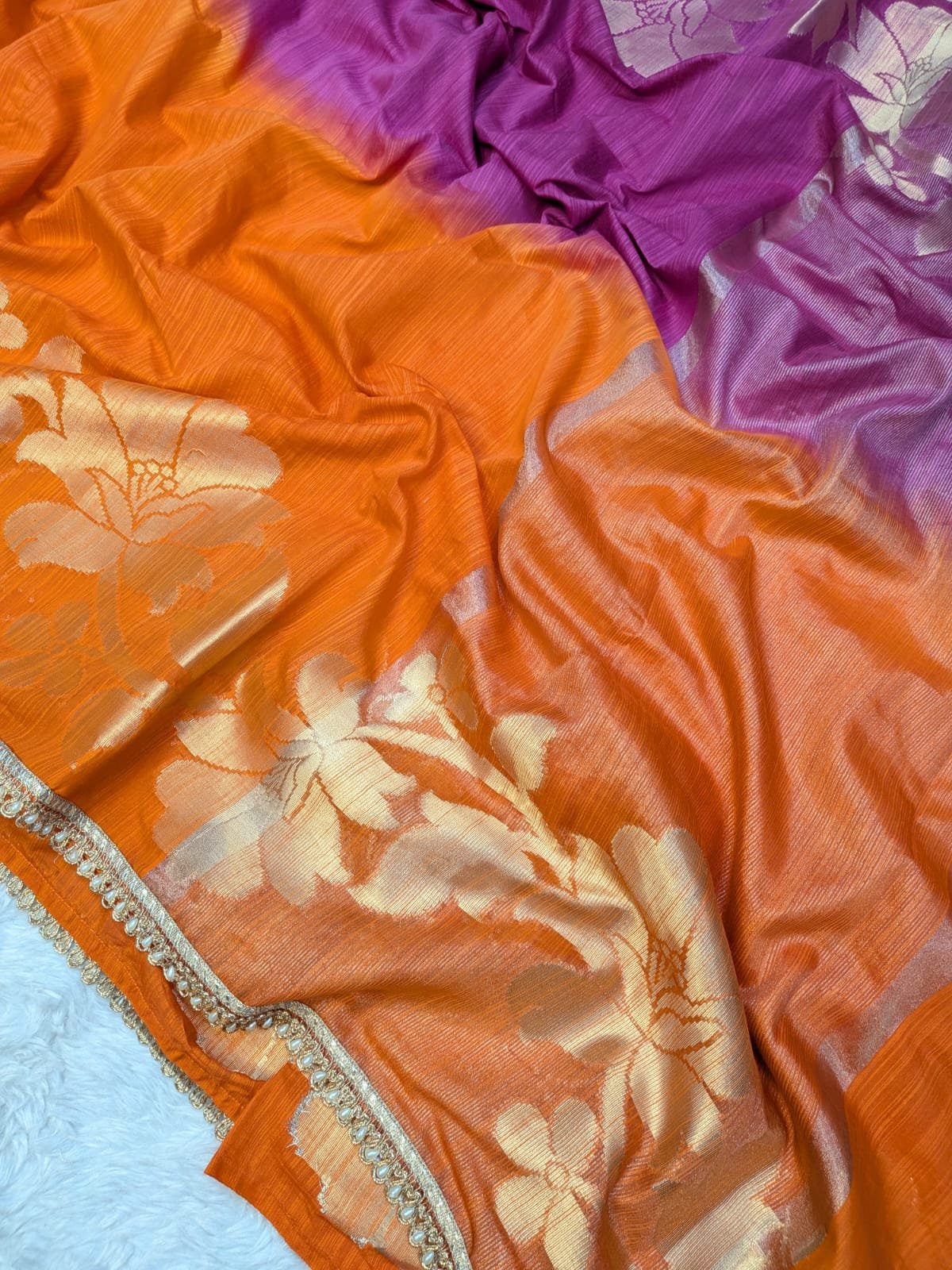 Cotton Salab 2D with Lace Border Saree - Image 3