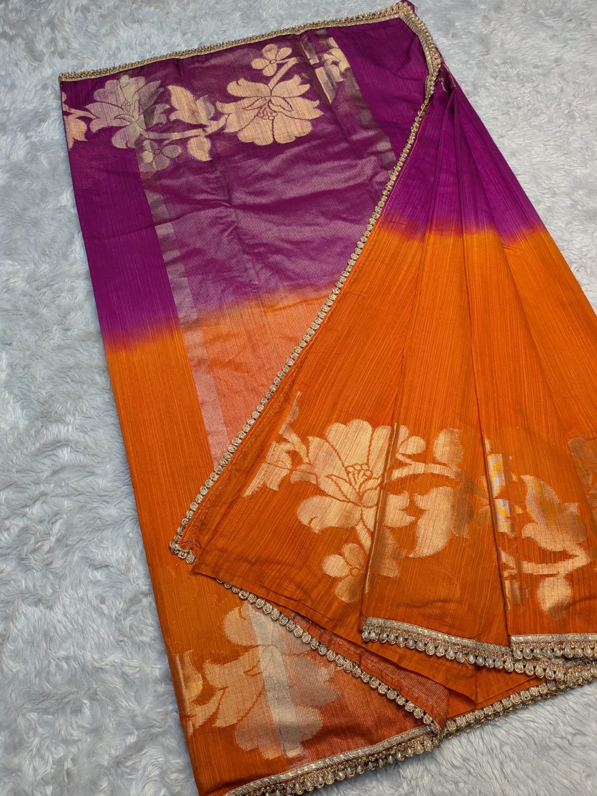 Cotton Salab 2D with Lace Border Saree - Image 5