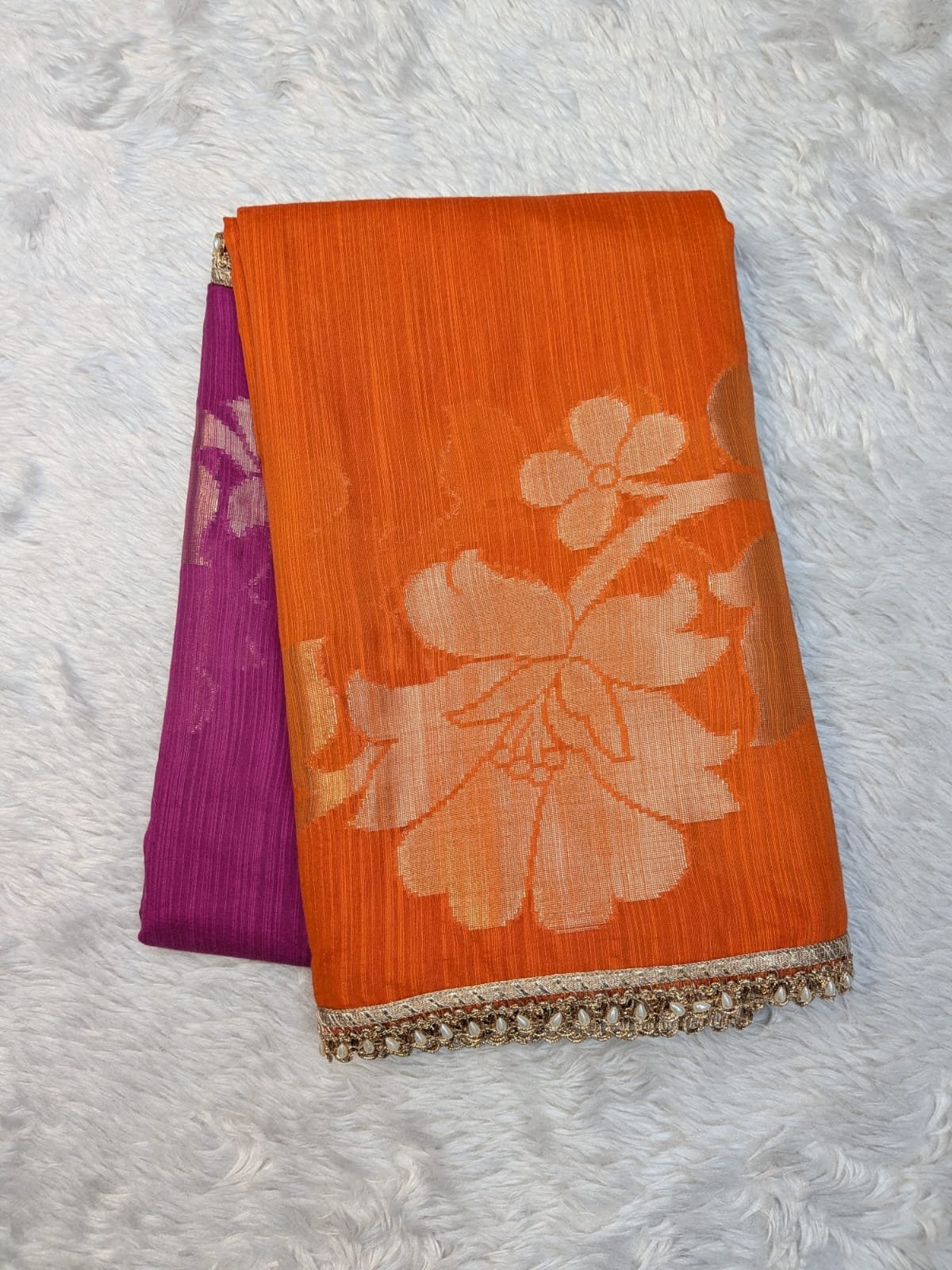 Cotton Salab 2D with Lace Border Saree - Image 4