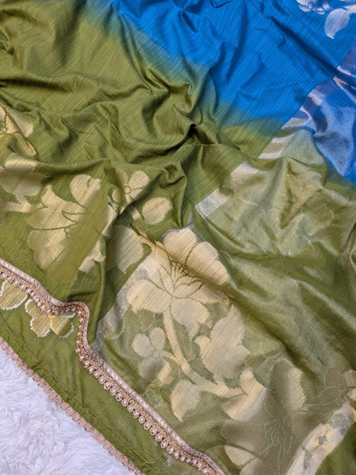 Cotton Salab 2D with Lace Border Saree - Image 2