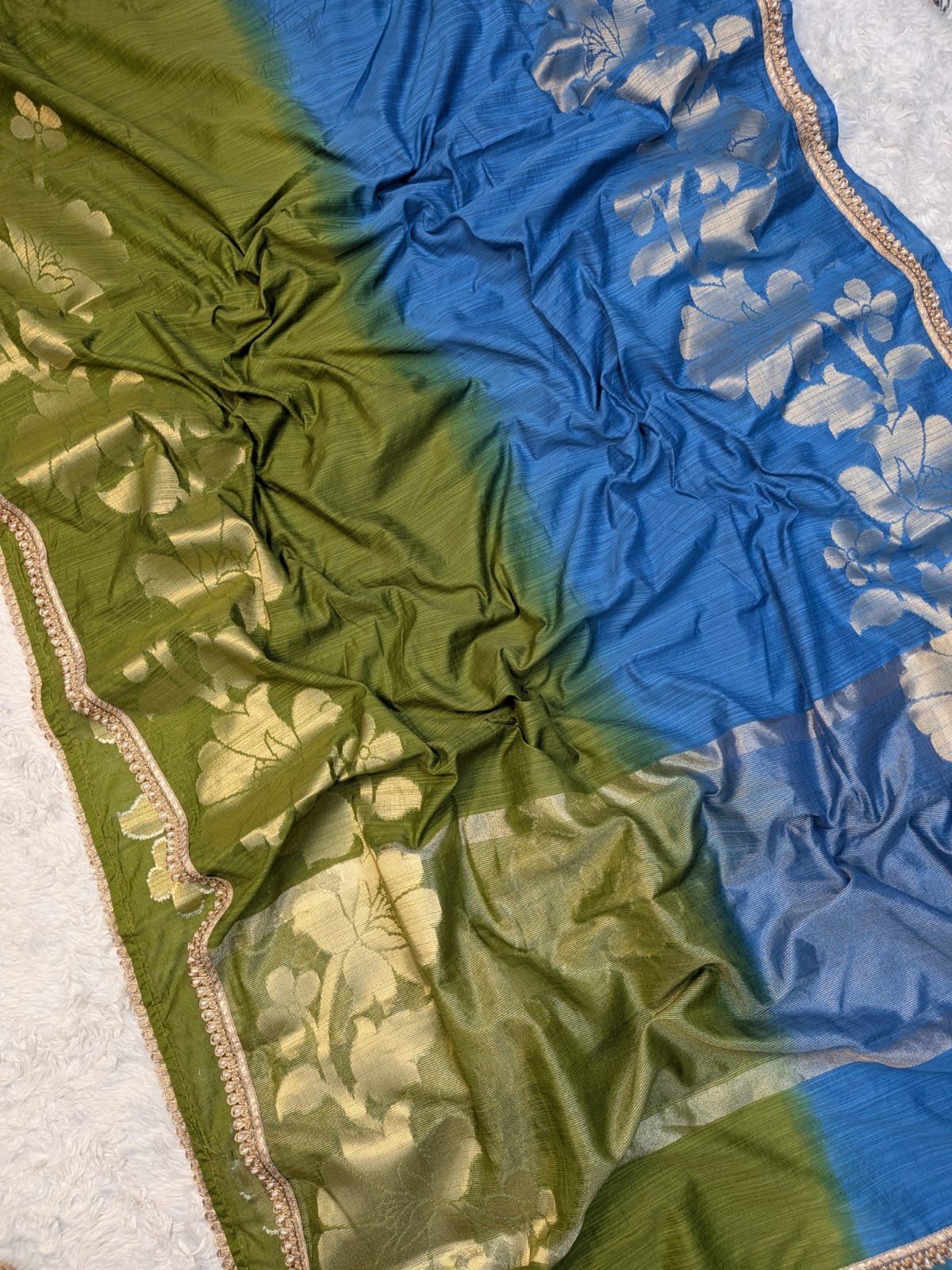 Cotton Salab 2D with Lace Border Saree - Image 6