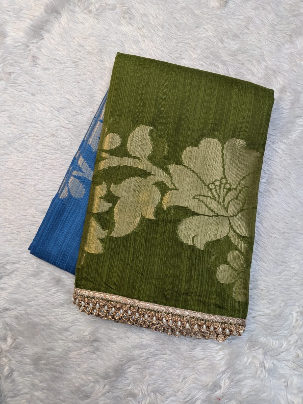 Cotton Salab 2D with Lace Border Saree - Image 3
