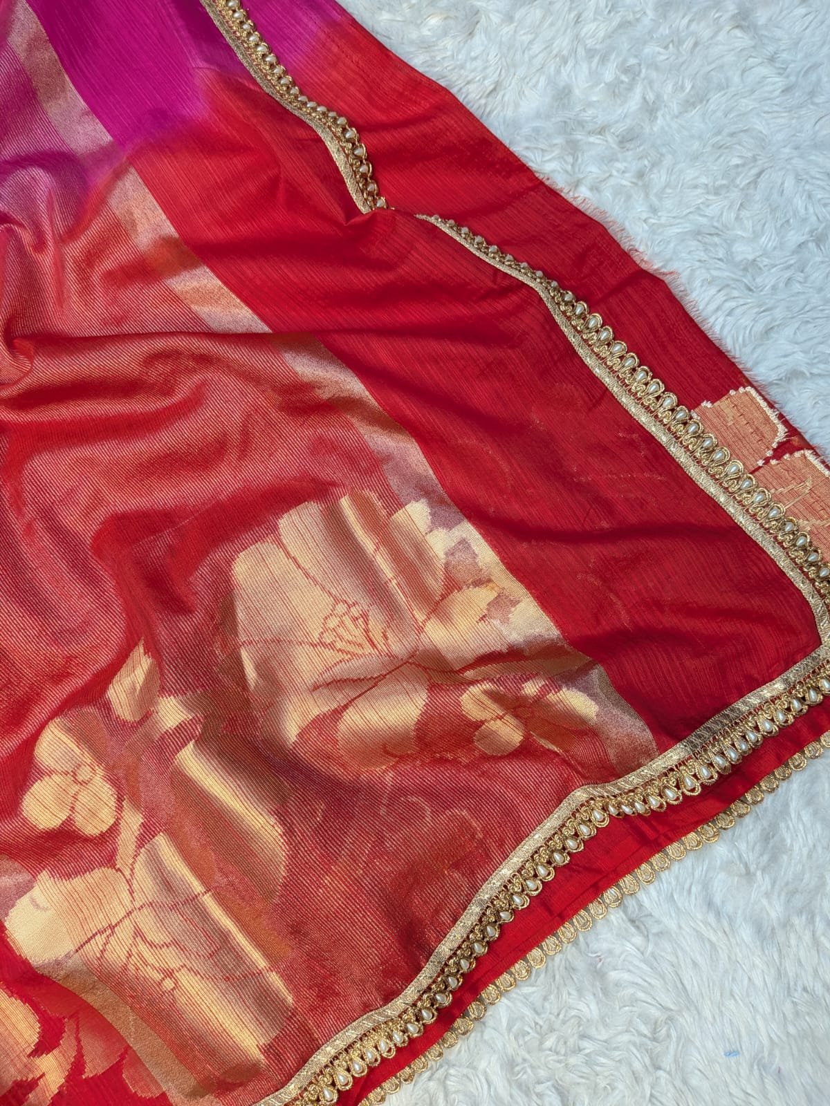 Cotton Salab 2D with Lace Border Saree - Image 3