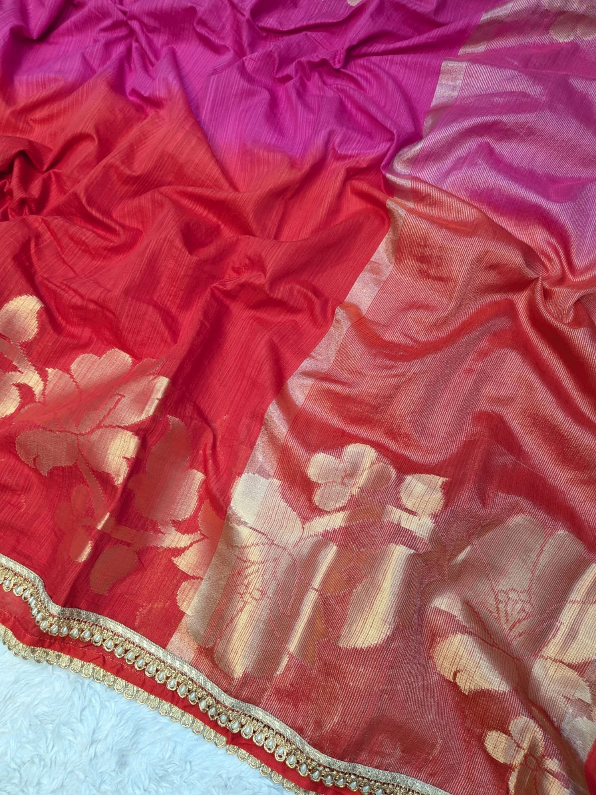 Cotton Salab 2D with Lace Border Saree - Image 4
