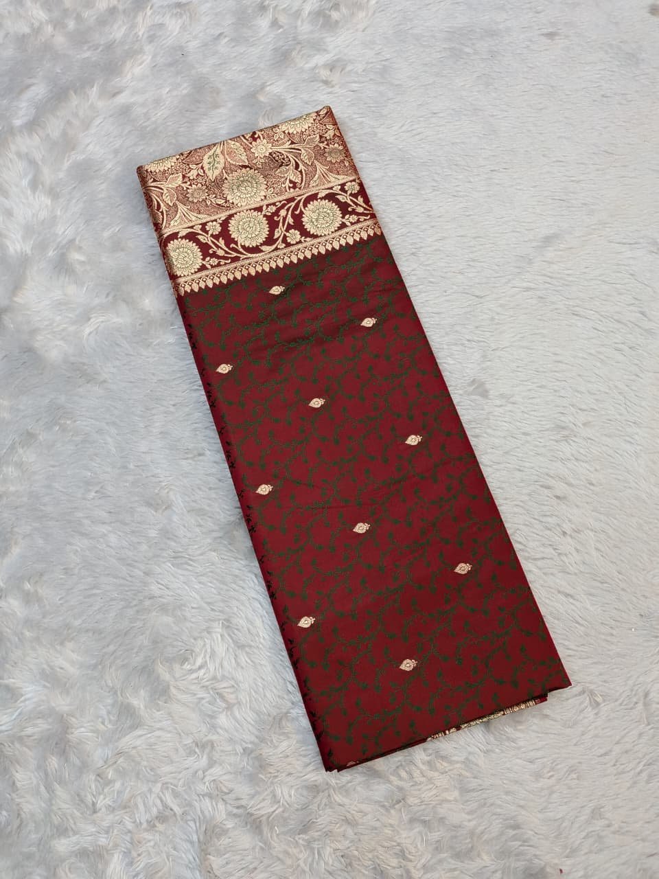 Katan 80/20 Zari Border Anchal Tanchui Saree - Image 4