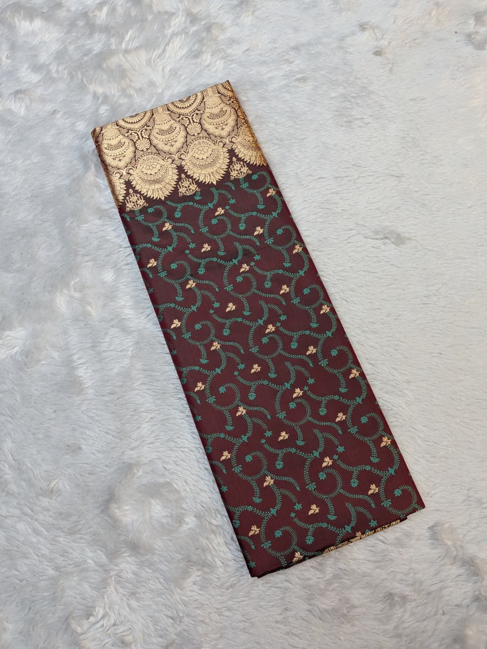 Katan 80/20 Zari Border Anchal Tanchui Saree - Image 4