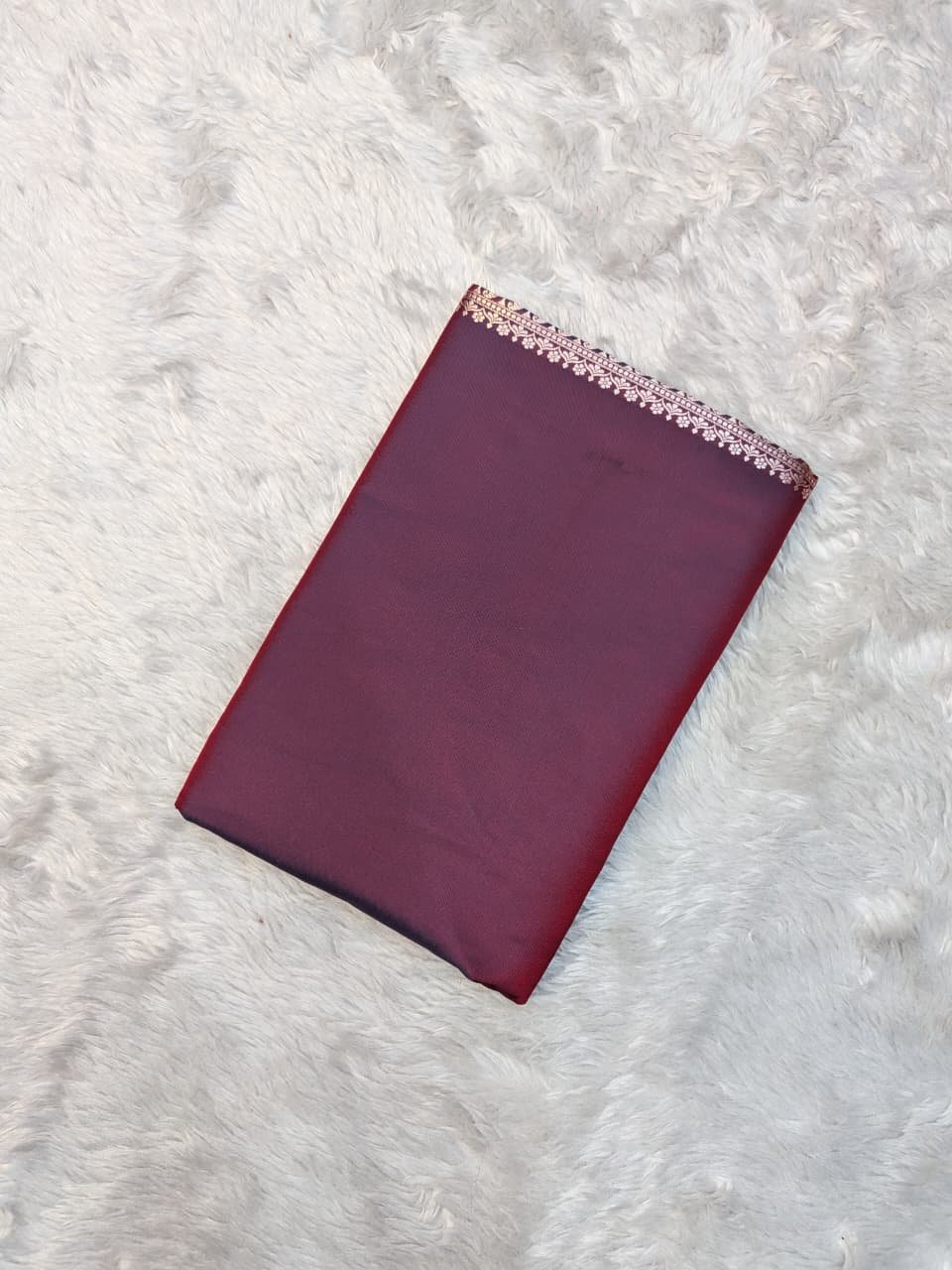 Mashru Silk Body Plain Blouse Design Saree - Image 4