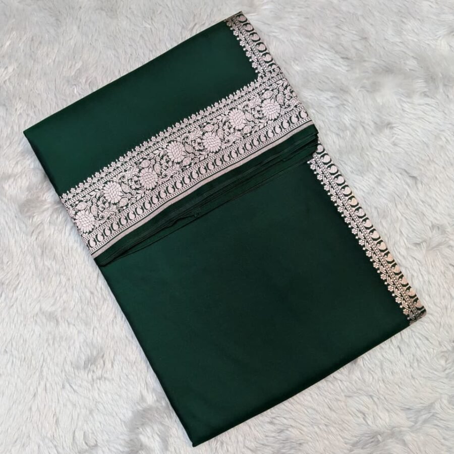 Mashru Silk Body Plain Blouse Design Saree