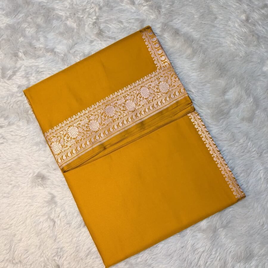 Mashru Silk Body Plain Blouse Design Saree