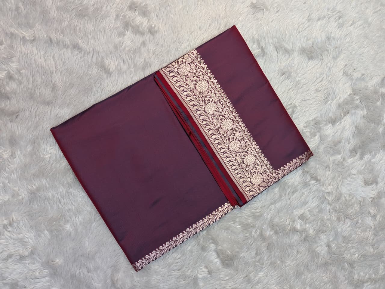 Mashru Silk Body Plain Blouse Design Saree