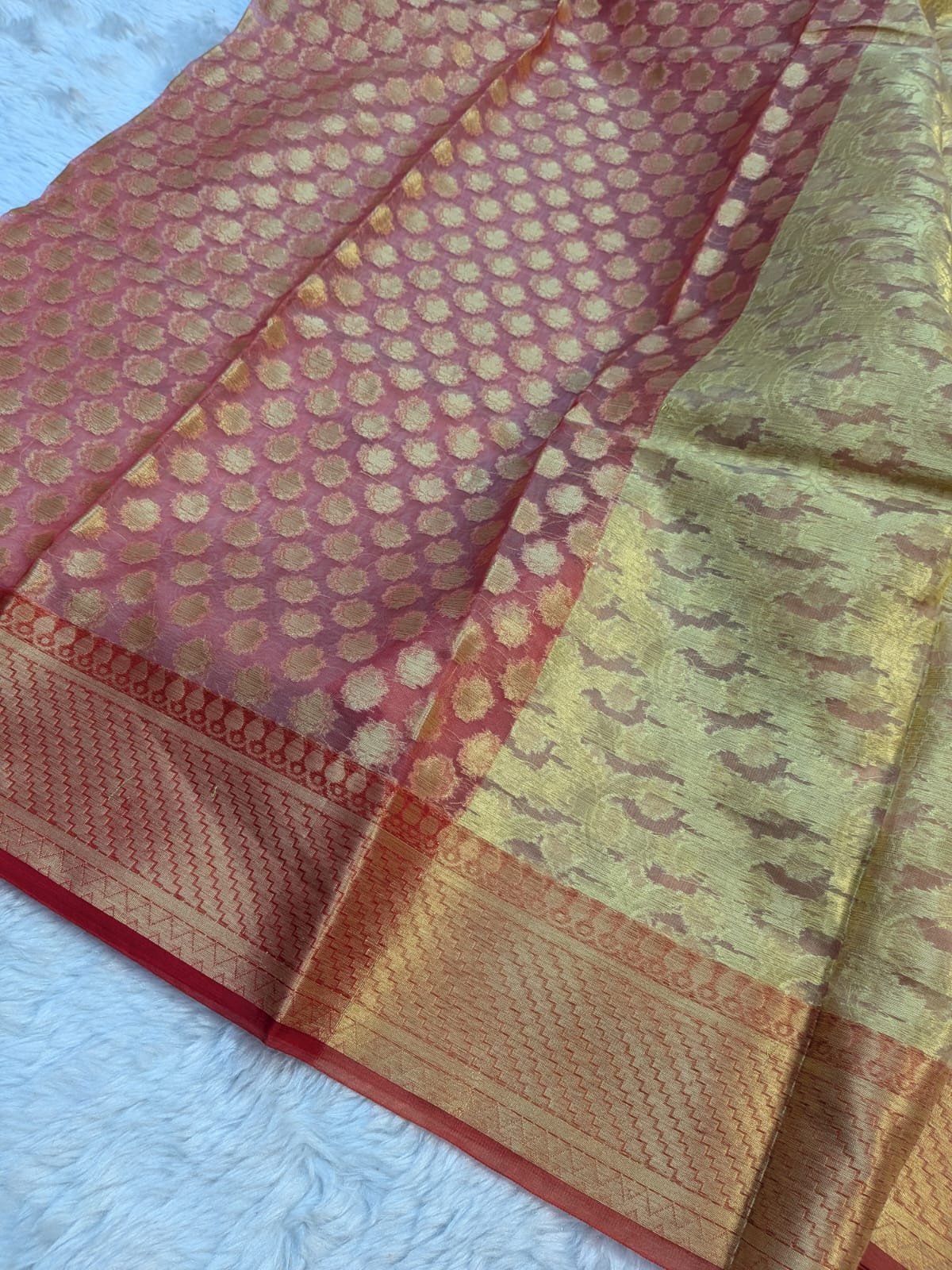 Pure Organza Patli Design Saree - Image 3