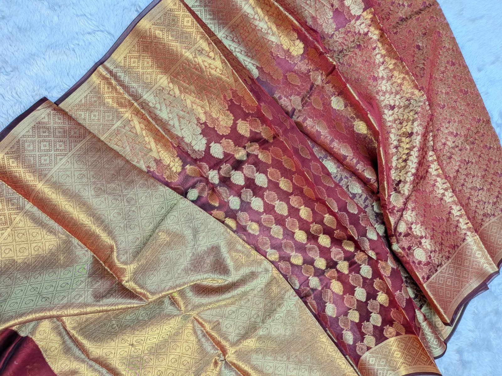 Pure Organza Patli Design Saree