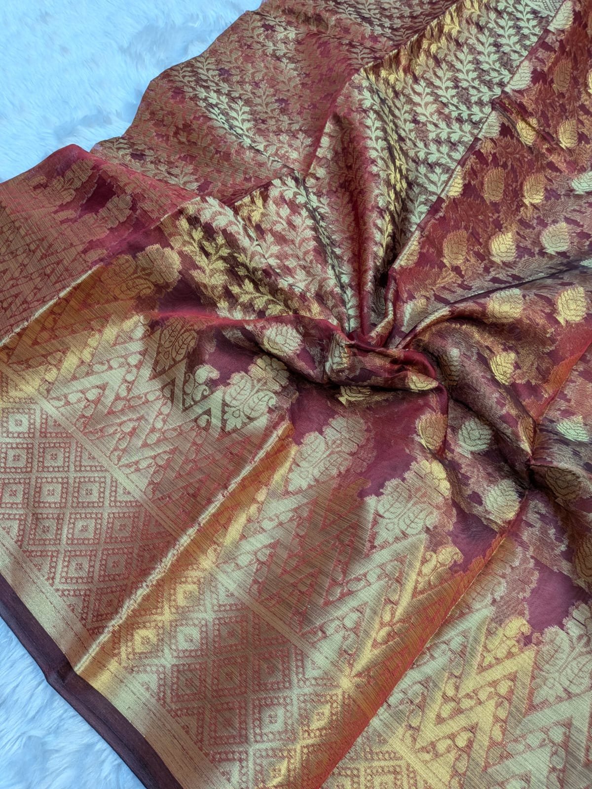 Pure Organza Patli Design Saree - Image 2
