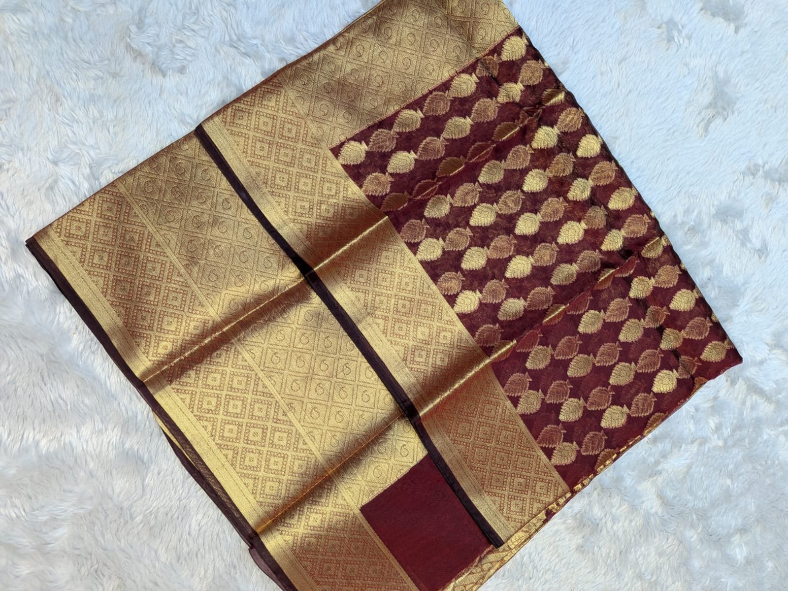 Pure Organza Patli Design Saree - Image 3