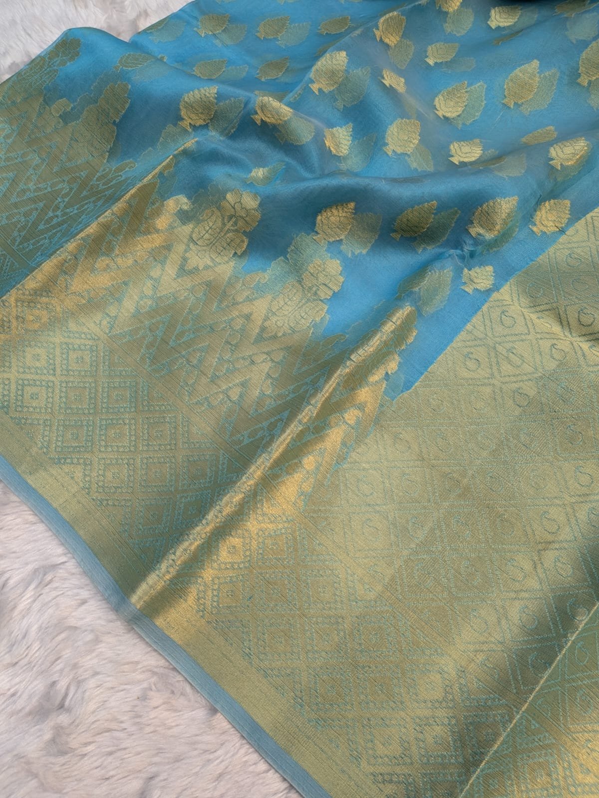 Pure Organza Patli Design Saree