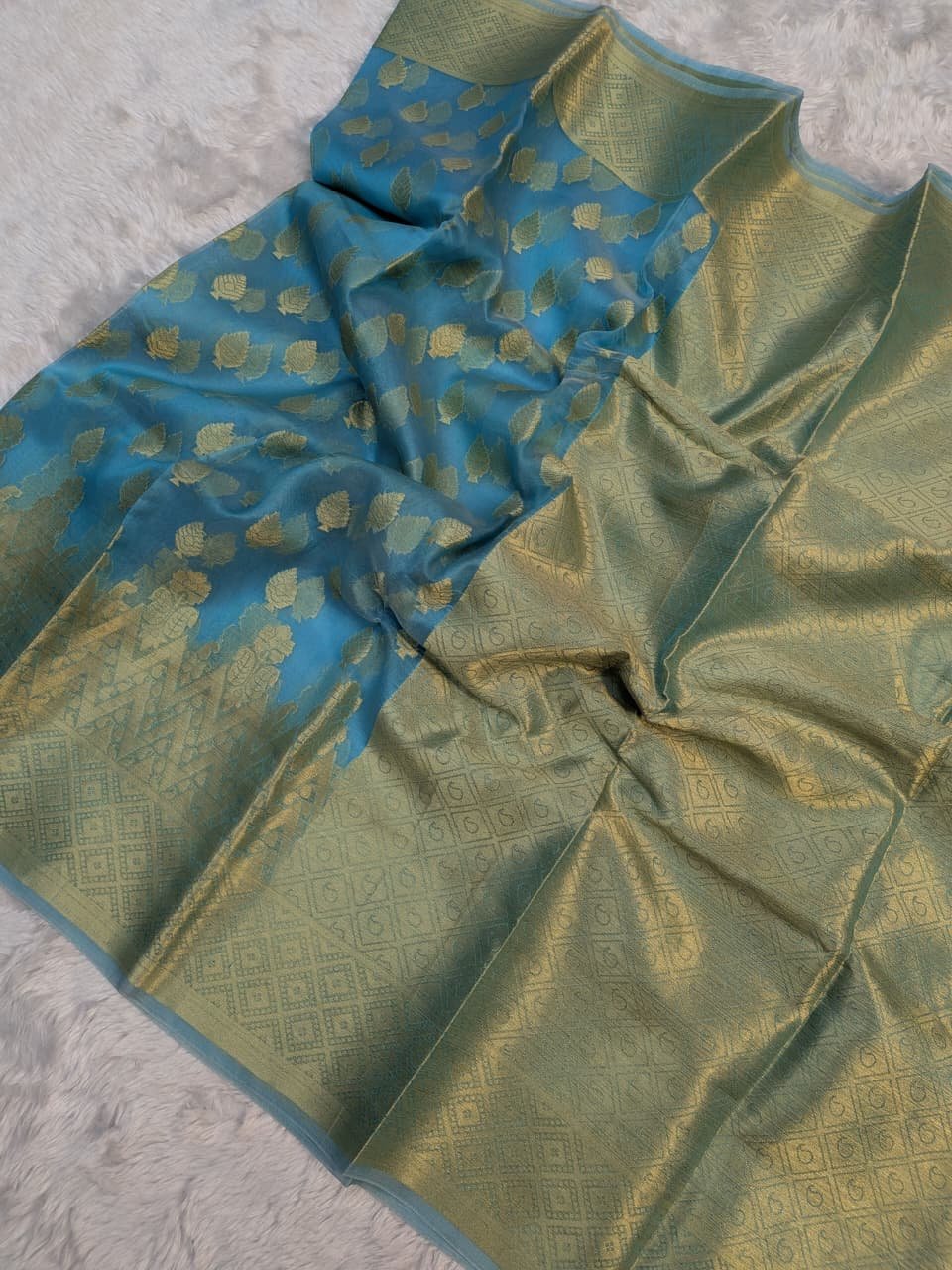 Pure Organza Patli Design Saree