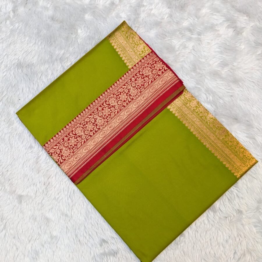 Satin Border Blouse Design Saree