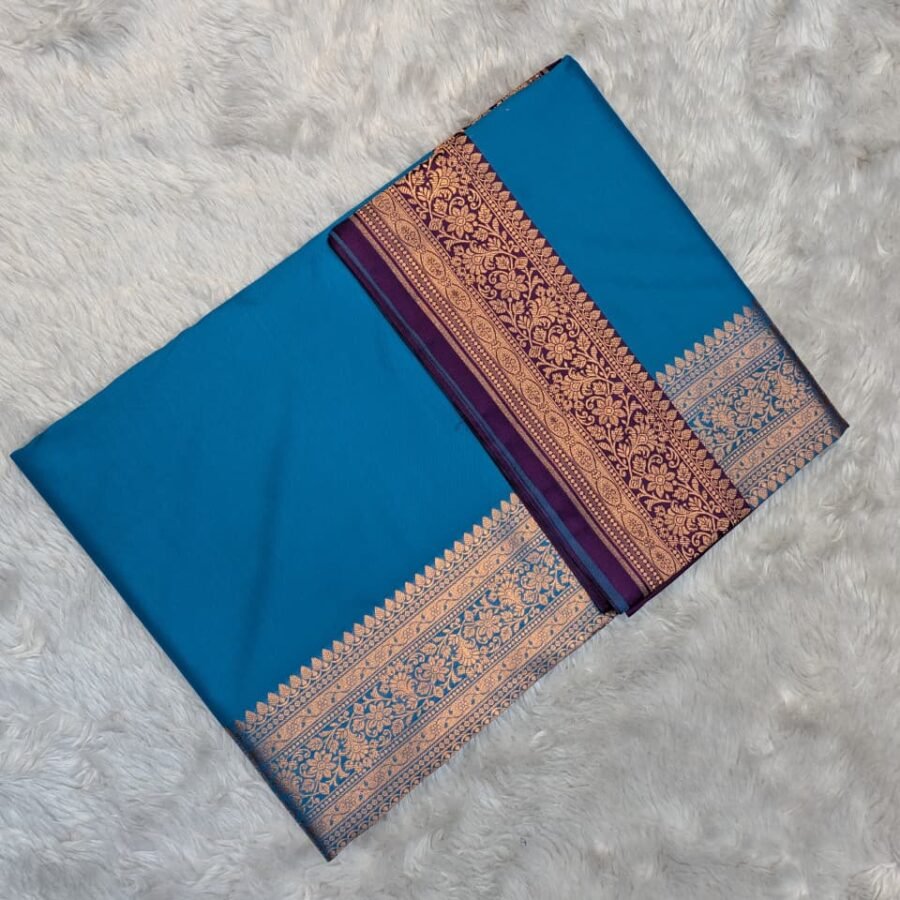Satin Border Blouse Design Saree