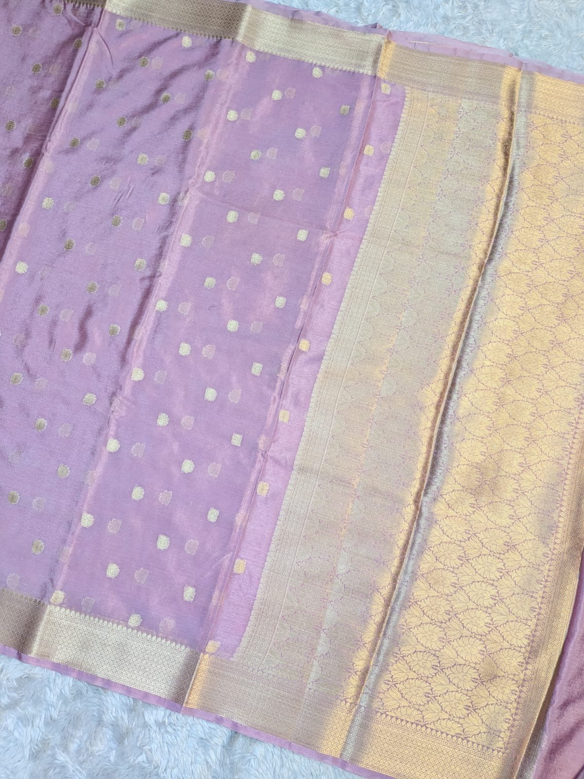 Warm Silk Zari Patta Border Saree - Image 3