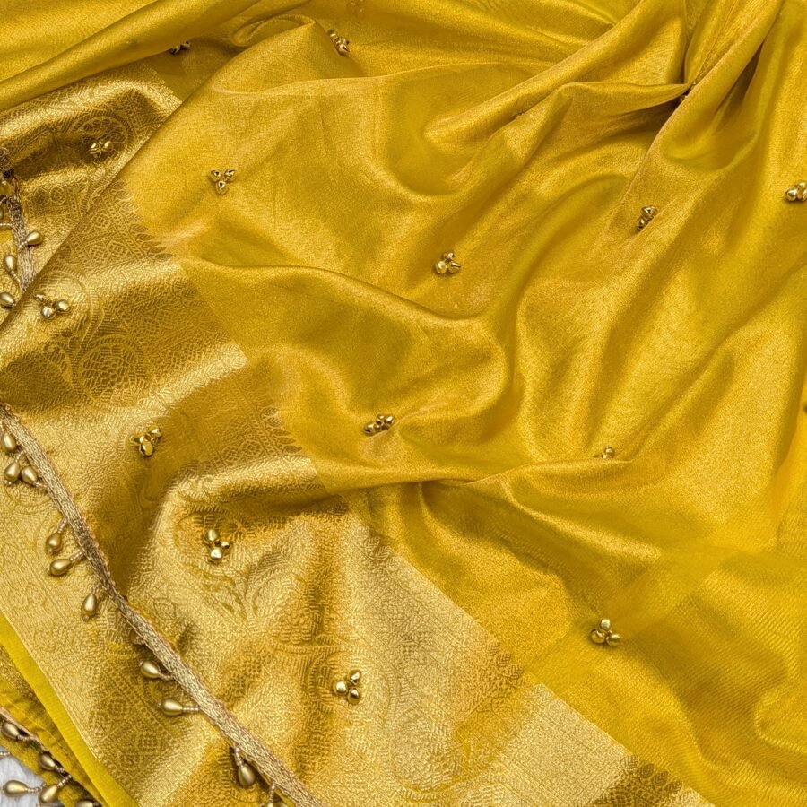 Banarasi Tissue x Ghungroo work saree