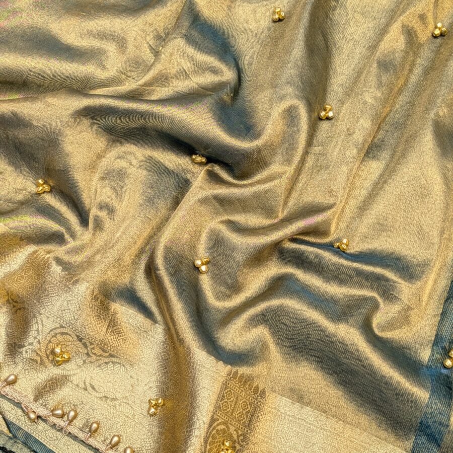 Banarasi Tissue x Ghungroo work saree