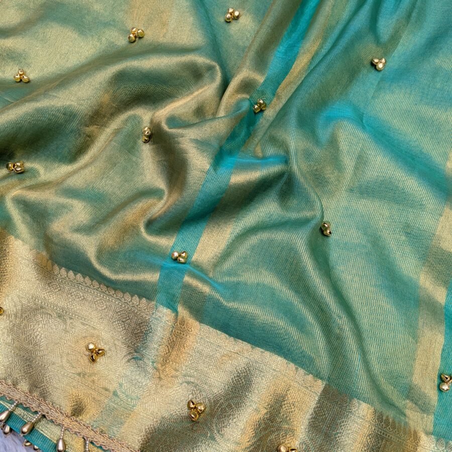 Banarasi Tissue x Ghungroo work saree
