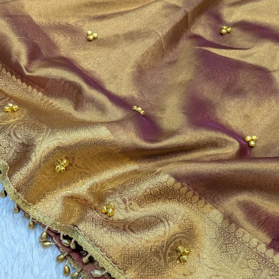 Banarasi Tissue x Ghungroo work saree